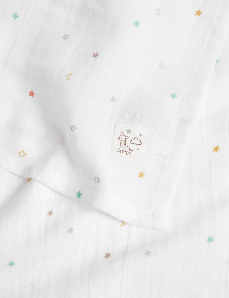 3pk Pure Cotton Stars Muslin Squares