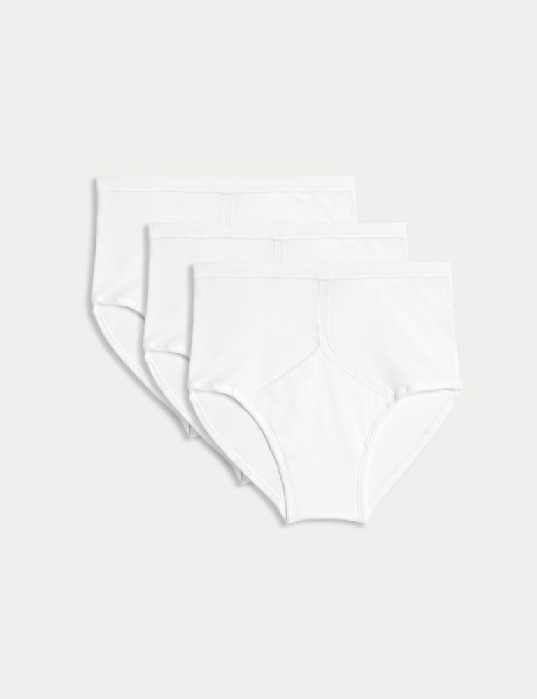 3pk Pure Cotton StayNew™ Briefs, M&S Collection