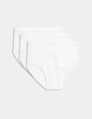 3pk Pure Cotton StayNew™ Mesh Briefs | M&S Collection | M&S