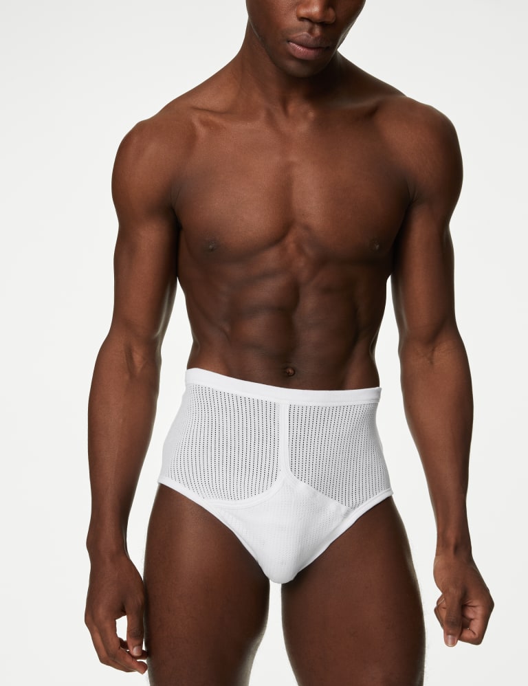 3pk Pure Cotton StayNew™ Mesh Briefs, M&S Collection