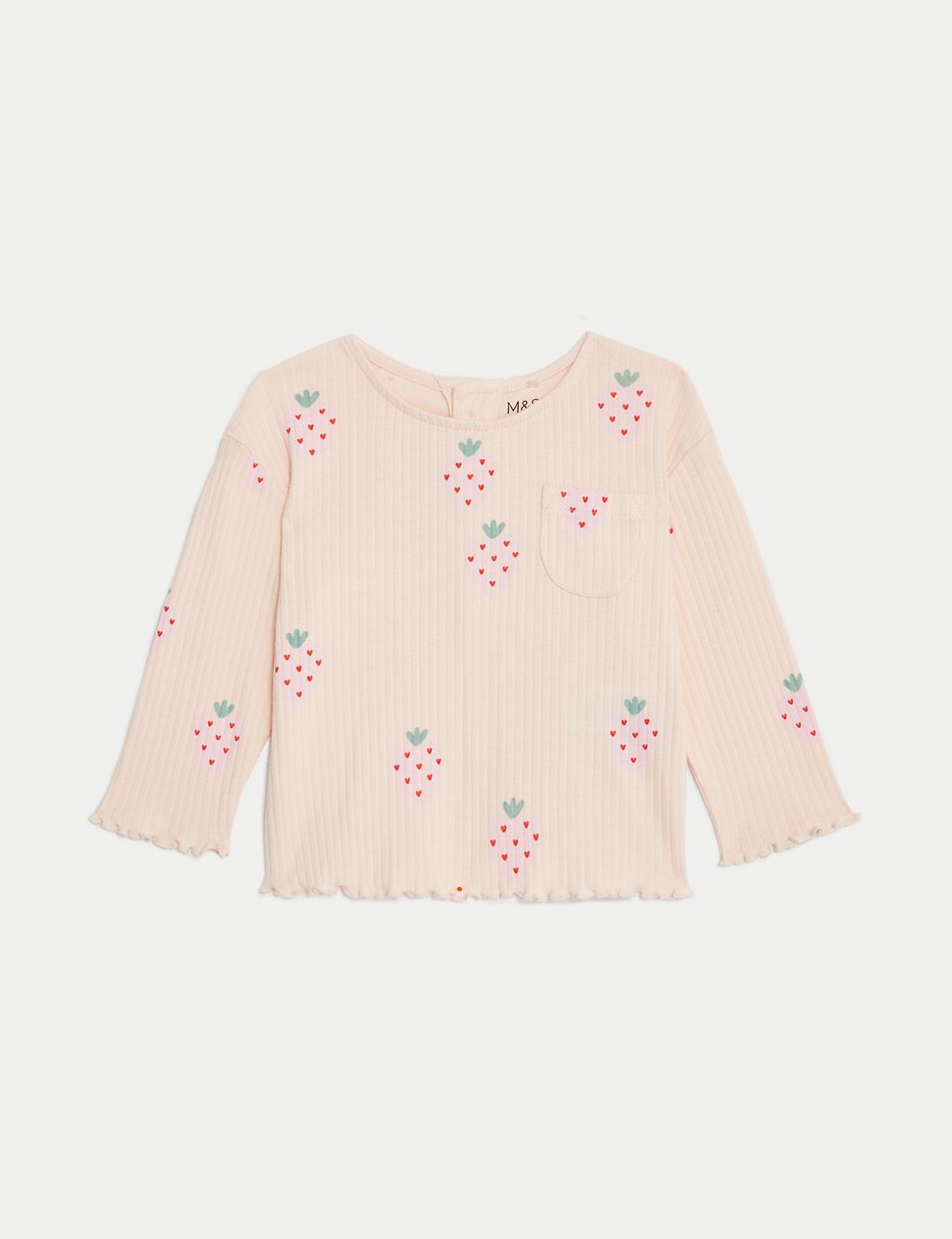 3pk Pure Cotton Strawberry Tops (0-3 Years) 1 of 4