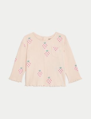 3pk Pure Cotton Strawberry Tops (0-3 Yrs) Image 2 of 4