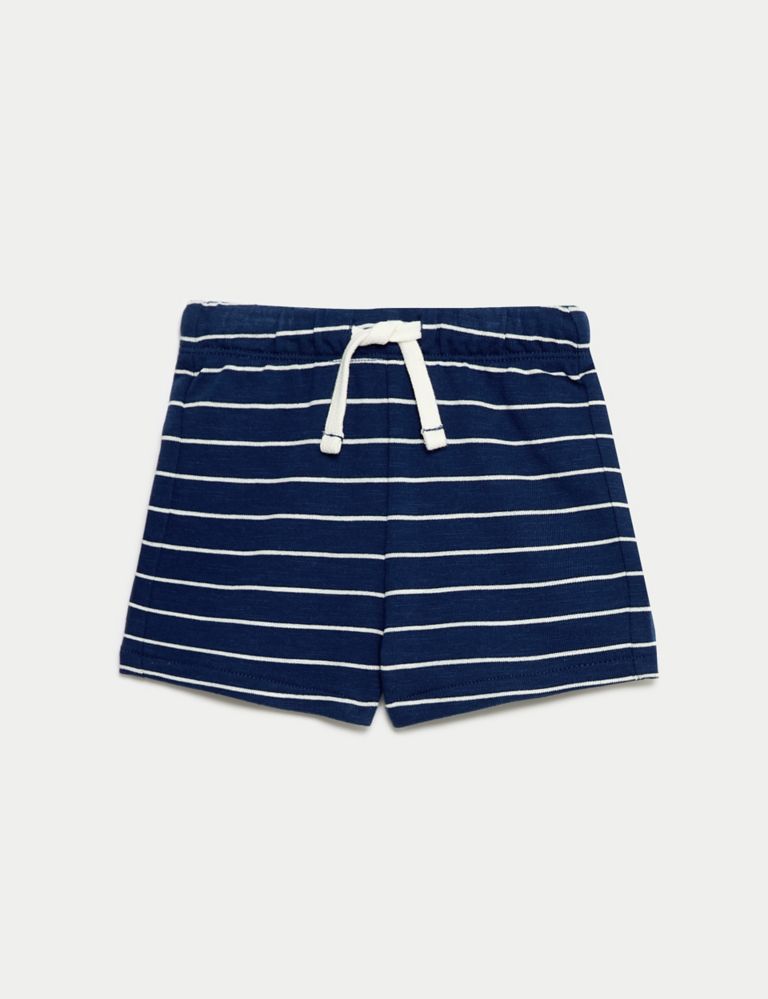 3pk Pure Cotton Striped Shorts (0-3 yrs) 2 of 4