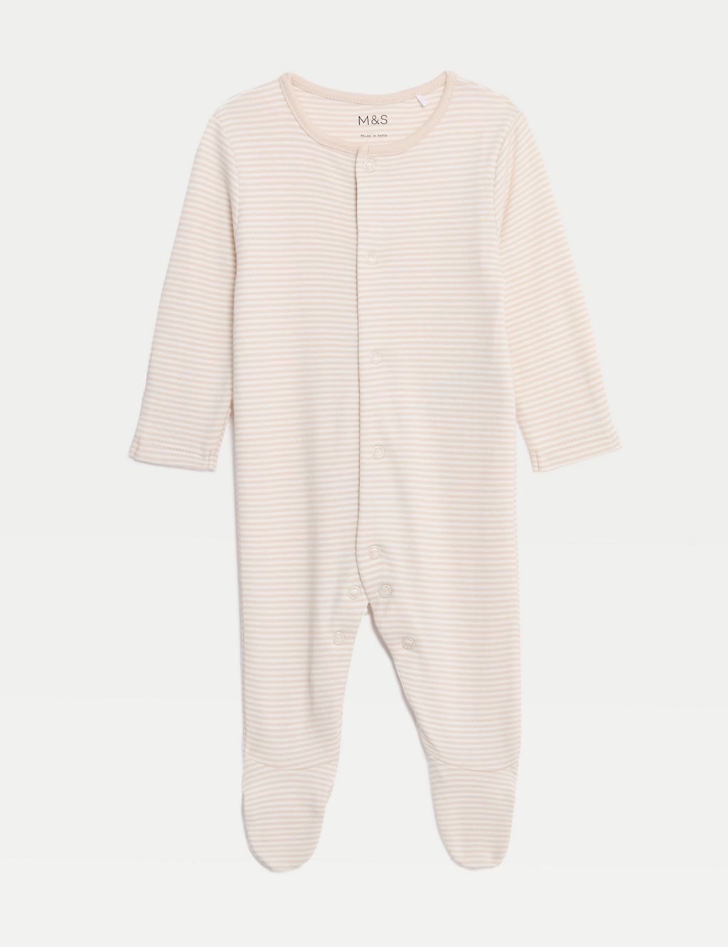3pk Pure Cotton Striped Sleepsuits (6½lbs-3 Yrs) 2 of 4