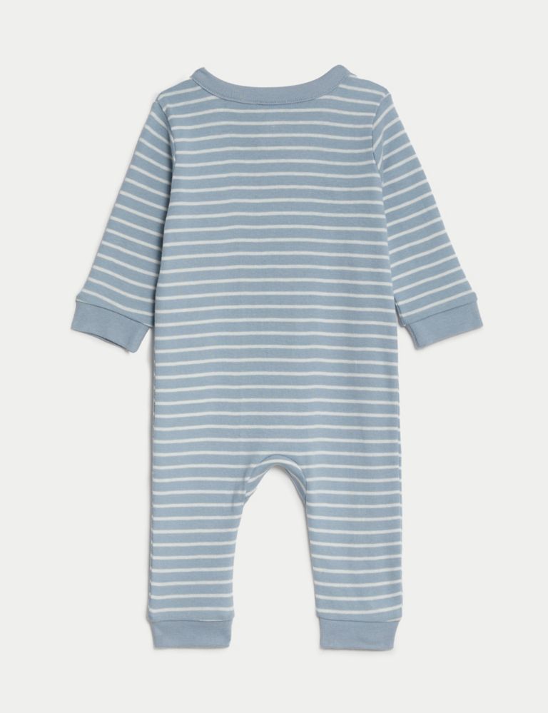 3pk Pure Cotton Striped Sleepsuits (6½lbs-3 Yrs) 3 of 4