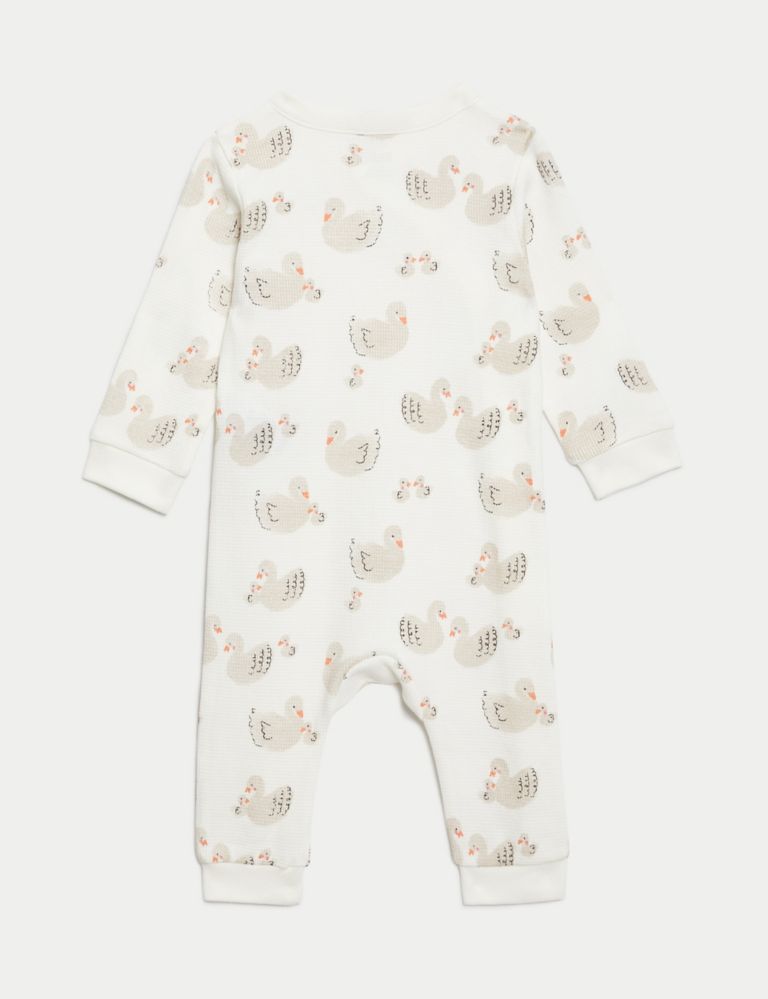 3pk Pure Cotton Swan & Spot Sleepsuits (6½lbs-3 Yrs) 3 of 5