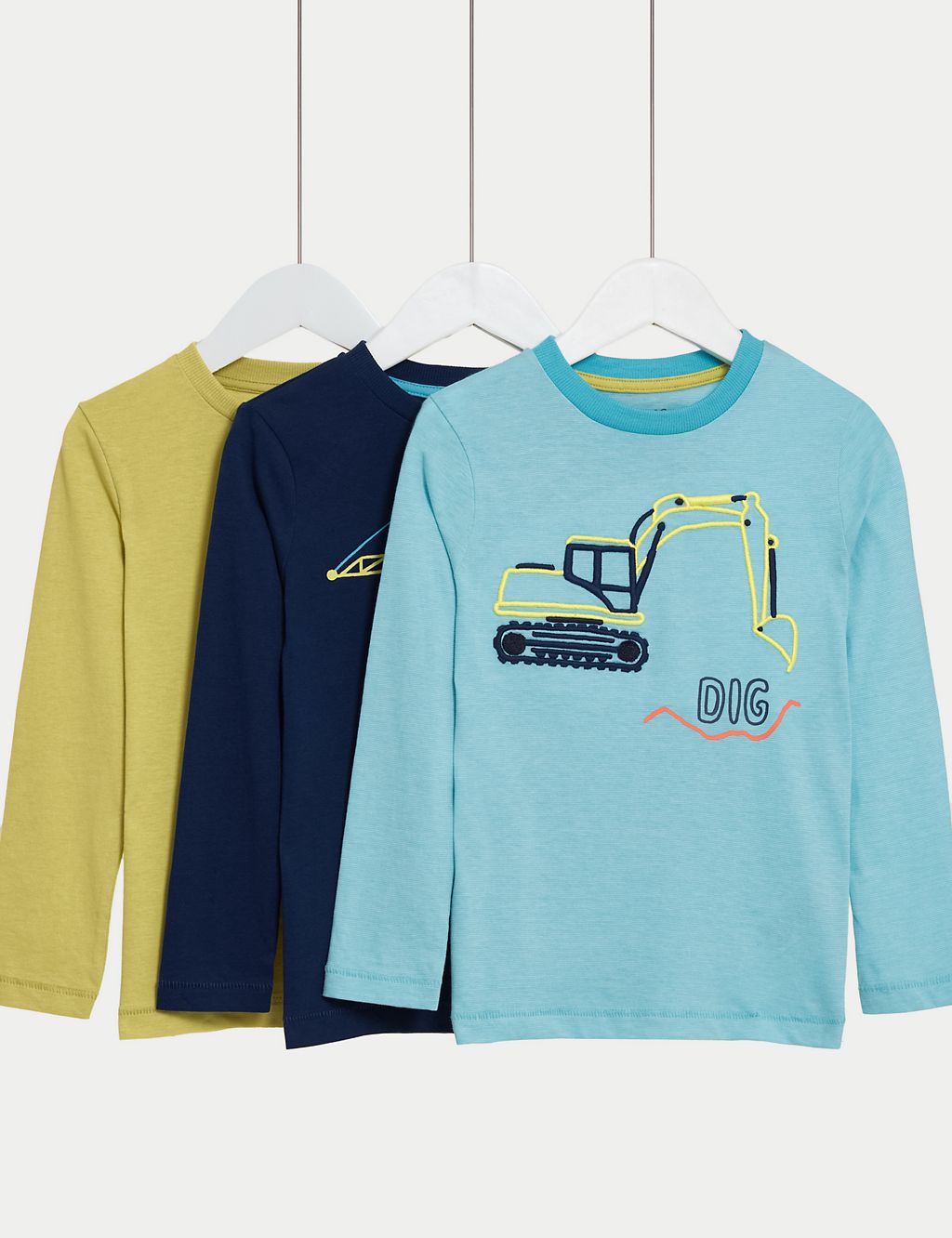 3pk Pure Cotton Truck Tops (2-8 Yrs) 3 of 4