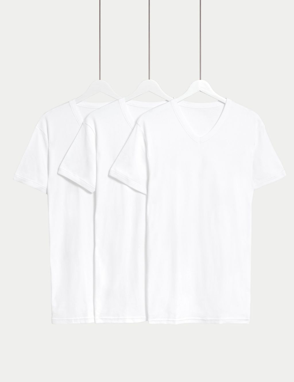3pk Pure Cotton V-Neck T-Shirt Vests 3 of 3