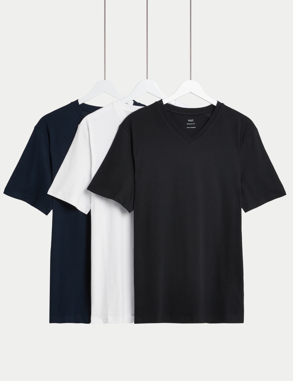 3pk Pure Cotton V-Neck T-Shirts | M&S Collection | M&S