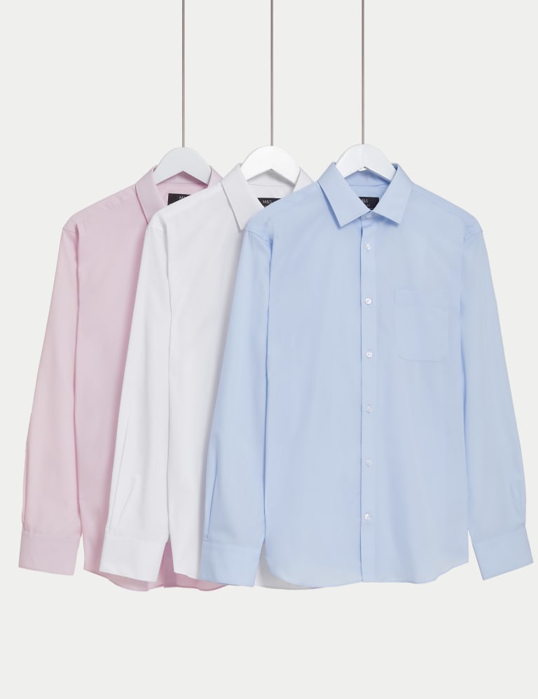 3pk Regular Fit Easy Iron Long Sleeve Shirts 1 of 8