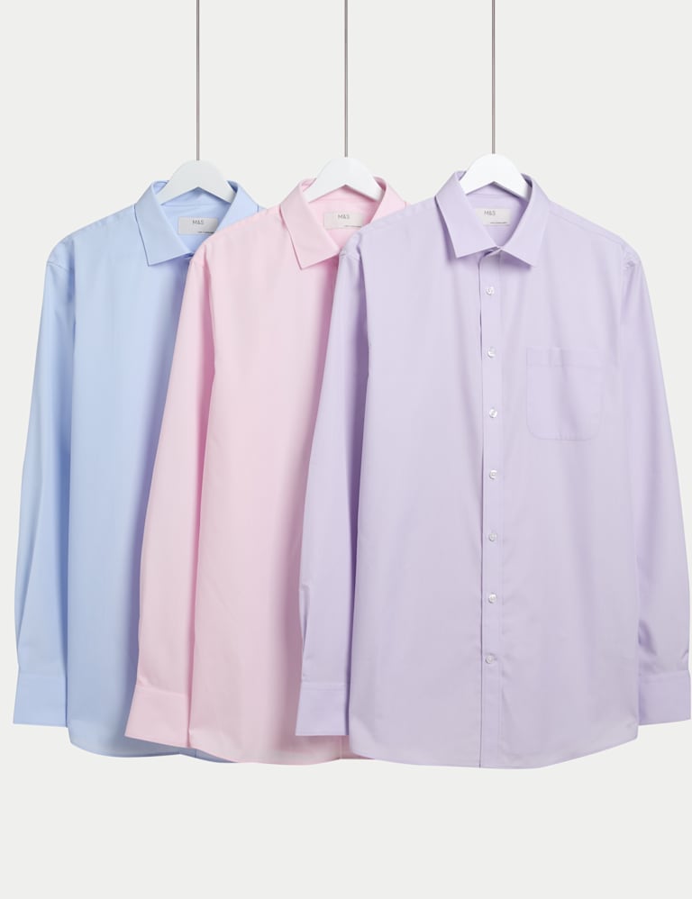 3pk Regular Fit Easy Iron Long Sleeve Shirts 1 of 5