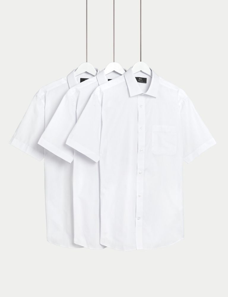 3pk Regular Fit Easy Iron Short Sleeve Shirts 1 of 3