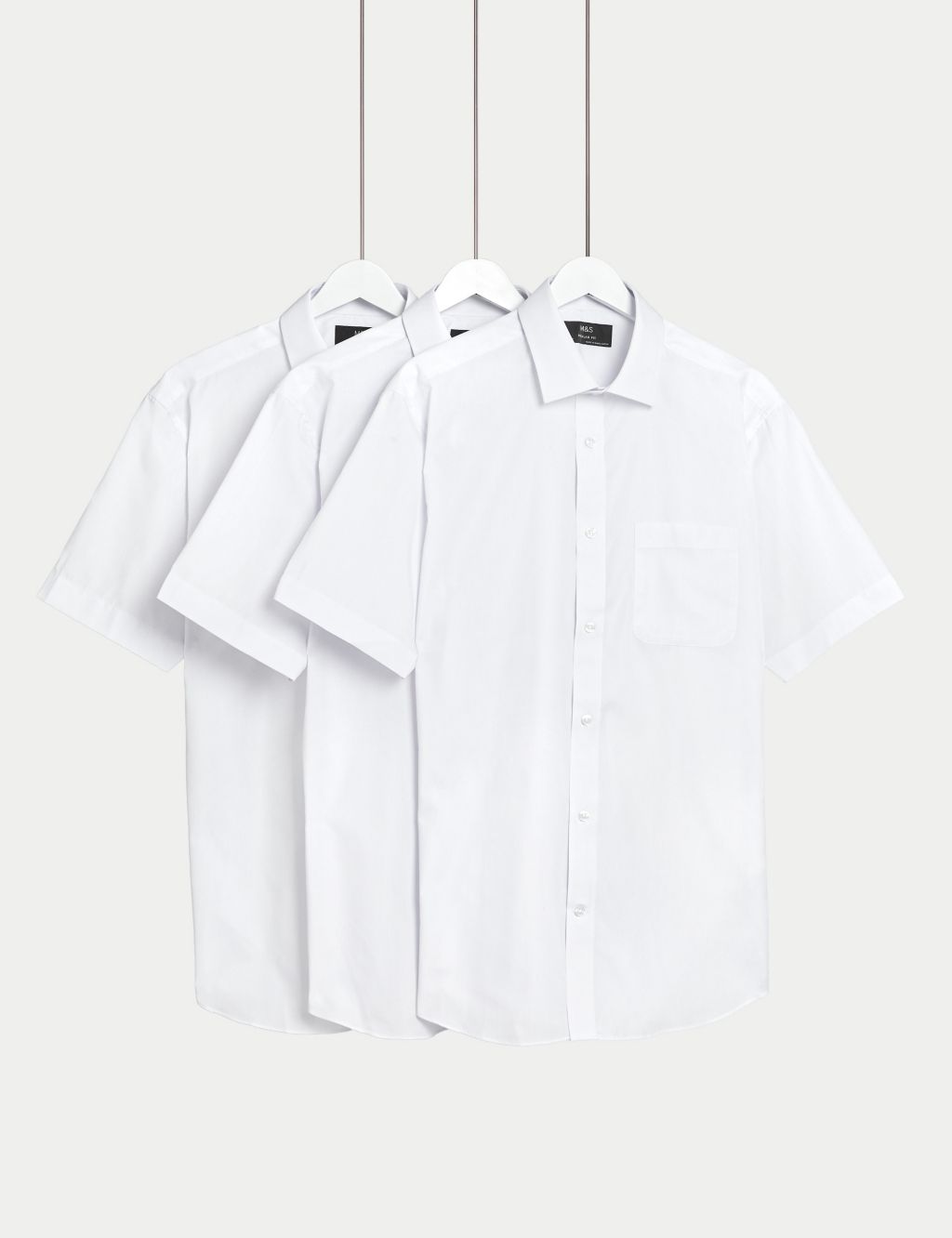 3pk Regular Fit Easy Iron Short Sleeve Shirts | M&S Collection | M&S