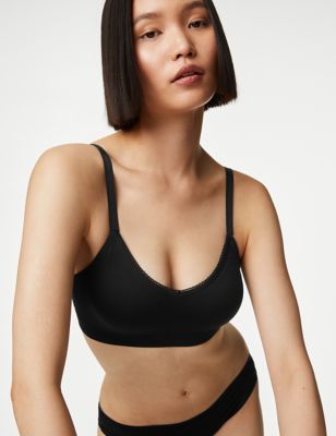Buy DKNY women 2 pack padded brand logo seamless bra black beige Online