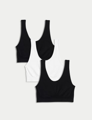 3pk Seamless Non Wired Crop Tops