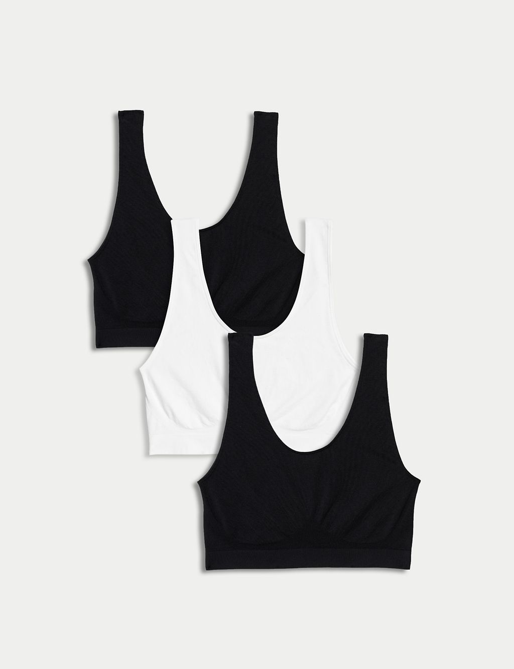 3pk Seamless Non Wired Crop Tops 3 of 7