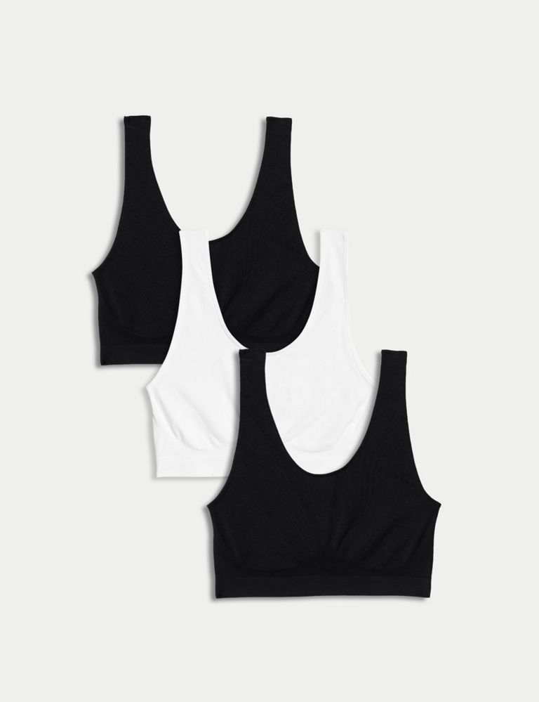 3pk Seamless Non Wired Crop Tops 1 of 7