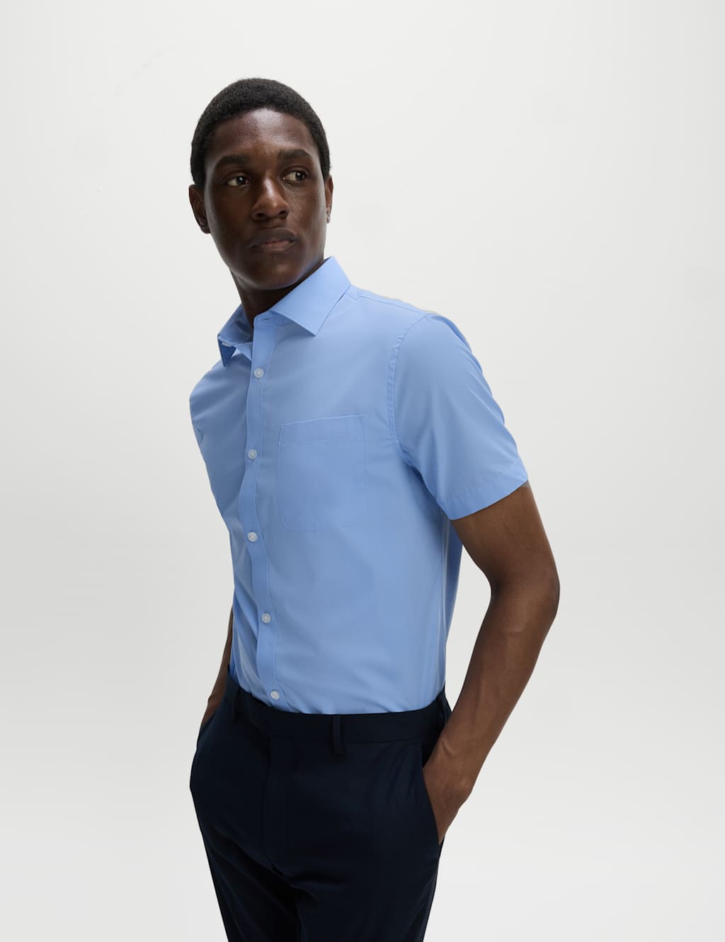 3pk Slim Fit Easy Iron Short Sleeve Shirts M&S Collection M&S