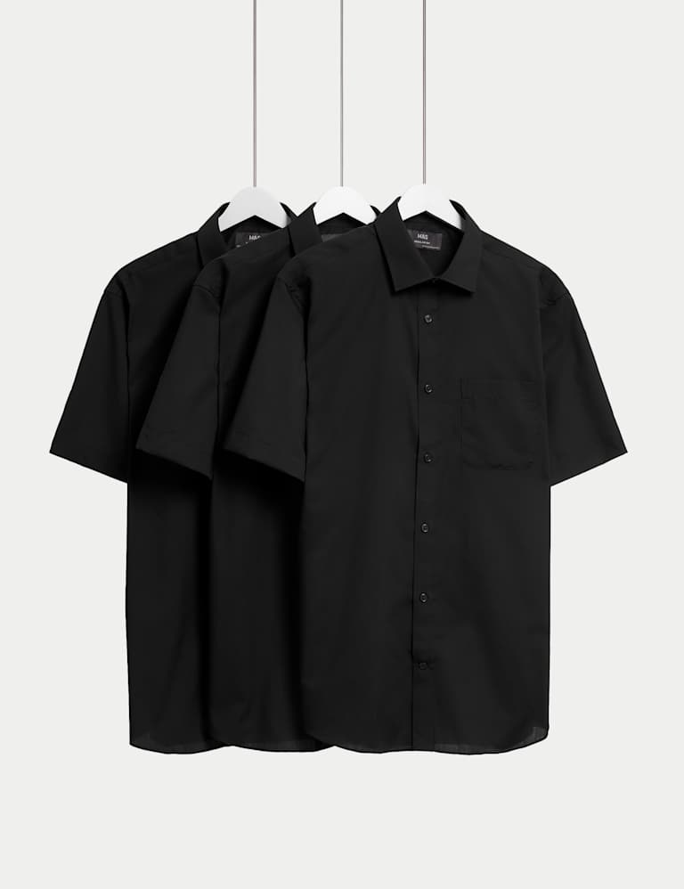 Mens black fitted sale short sleeve shirt