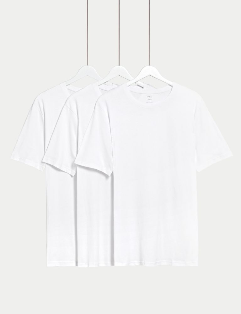3pk Slim Fit Pure Cotton Crew Neck T-Shirts 1 of 1