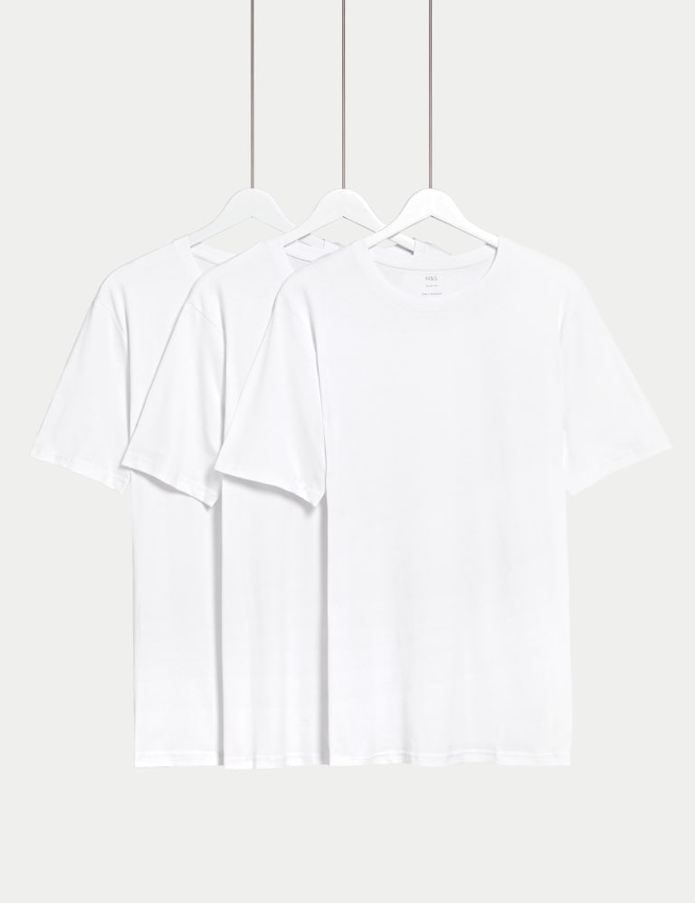 3pk Slim Fit Pure Cotton Crew Neck T-Shirts 1 of 5