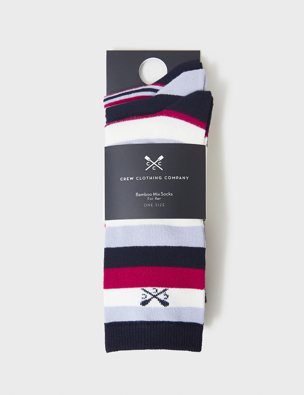 3pk Striped & Plain Ankle High Socks | Crew Clothing | M&S