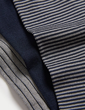 3pk Striped Mercerised Cotton Rich Socks Image 2 of 3