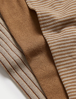 3pk Striped Mercerised Cotton Rich Socks Image 2 of 3
