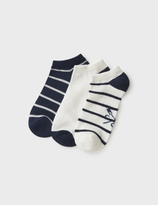 3pk Striped Trainer Socks | Crew Clothing | M&S