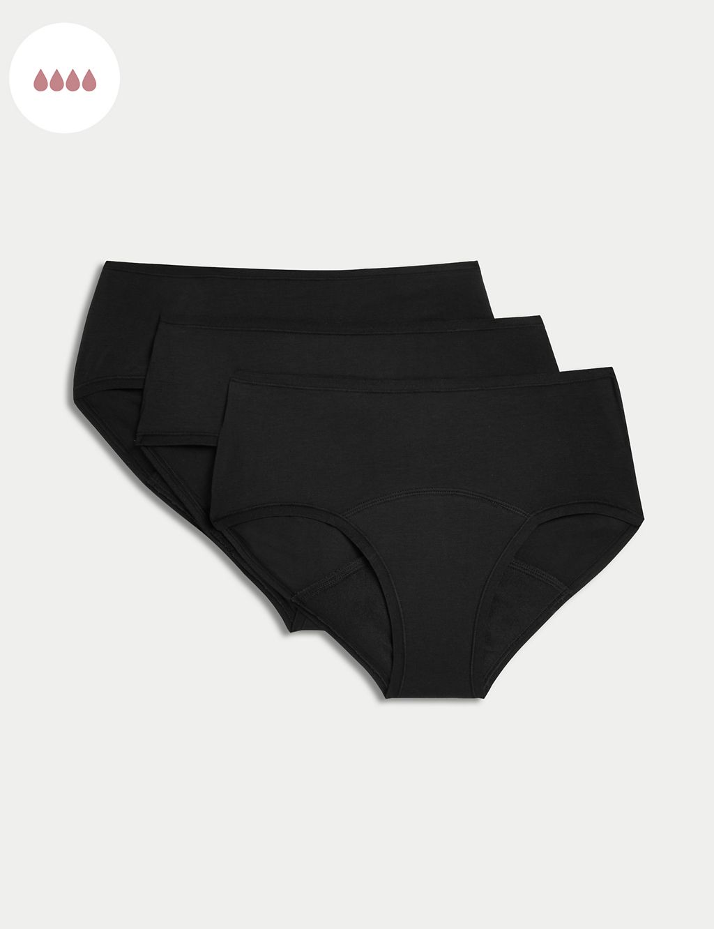 3pk Super Heavy Absorbency Period Knicker Shorts, M&S Collection
