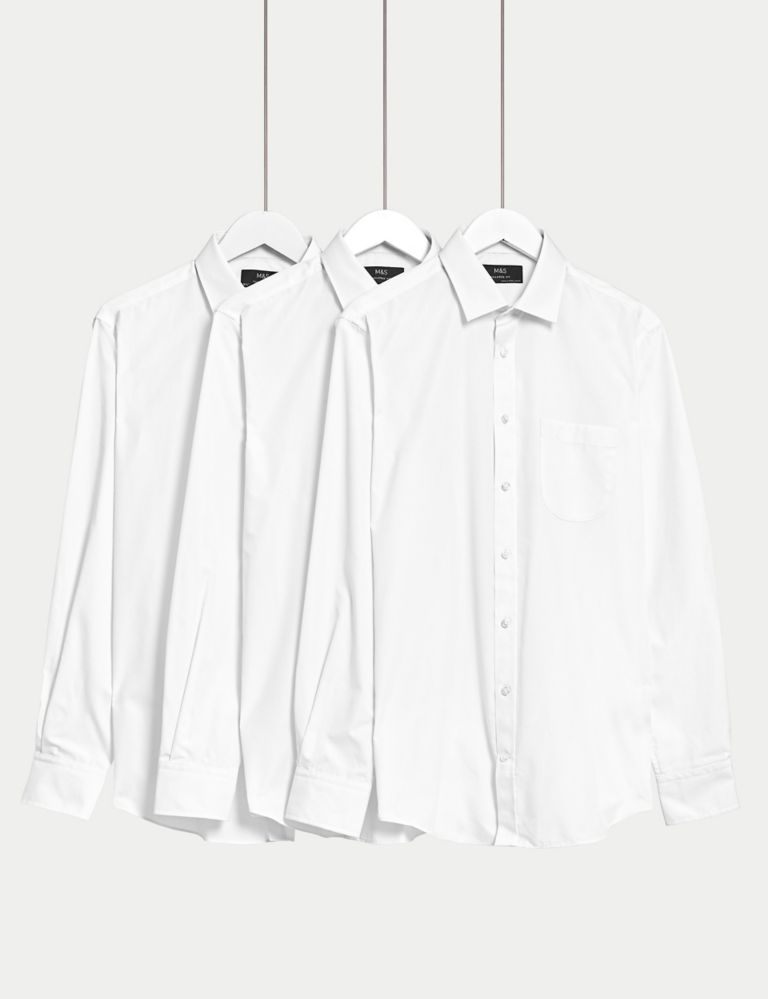 3pk Tailored Fit Easy Iron Long Sleeve Shirts 1 of 4