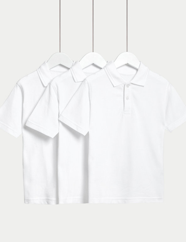 2 Pack Girls Plain 100% Cotton Ages 3-16y Polo Shirts Children School T-Shirt Uniform Summer 