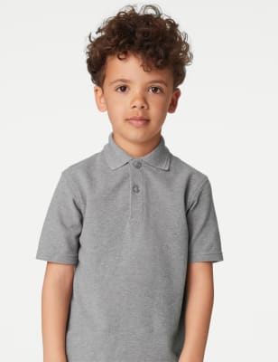 3pk Unisex Pure Cotton School Polo Shirts (2-16 Yrs) Image 2 of 4
