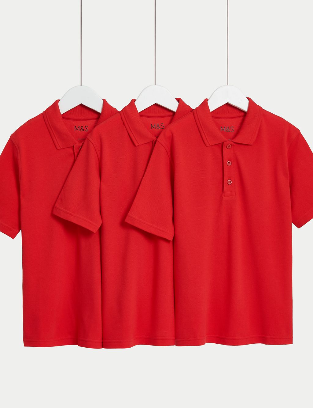 3pk Unisex Stain Resist School Polo Shirts (2-18 Yrs) 3 of 5