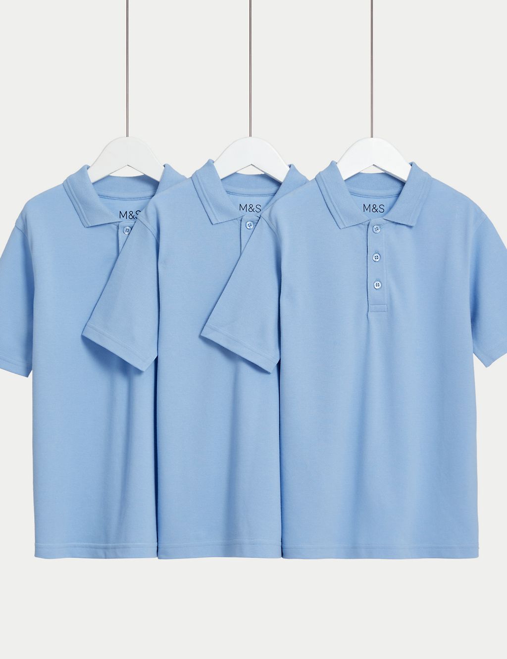3pk Unisex Stain Resist School Polo Shirts (2-18 Yrs) 3 of 5