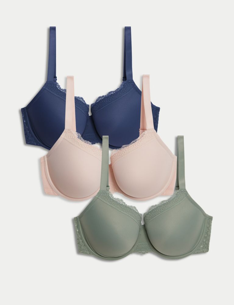 3pk Wired Full Cup Bras F-H 1 of 7