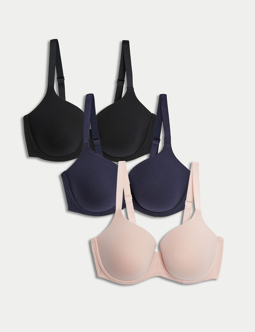 3pk Wired Full Cup T-Shirt Bras A-E 3 of 8