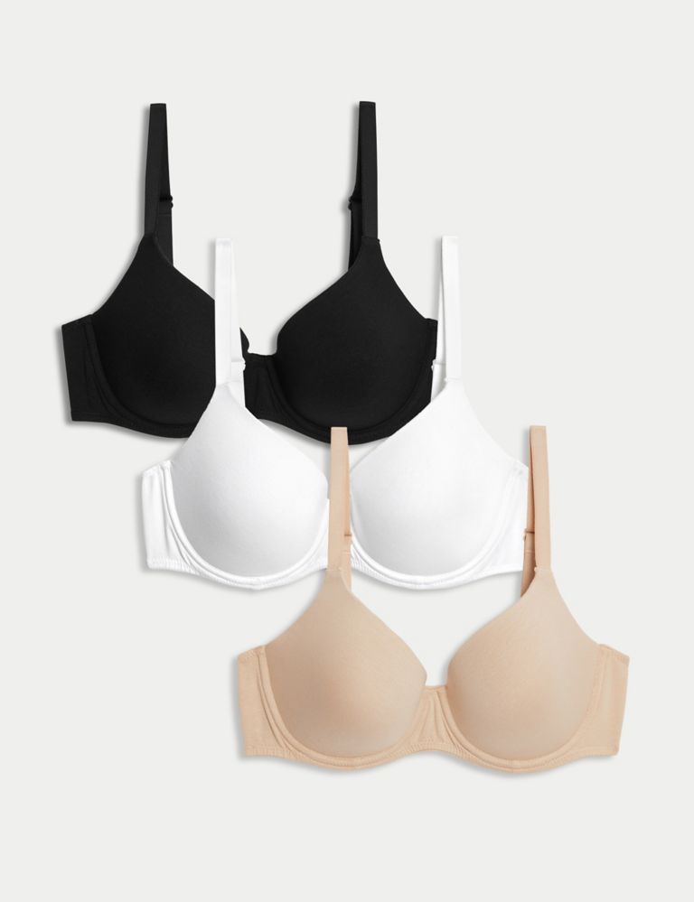 3pk Wired Full Cup T-Shirt Bras A-E 1 of 7
