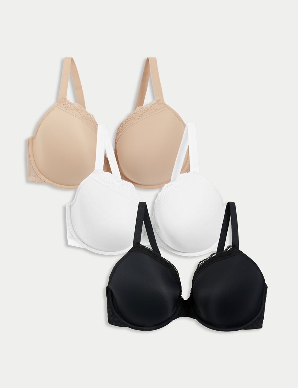 3pk Wired Plunge Bras F-H 3 of 8