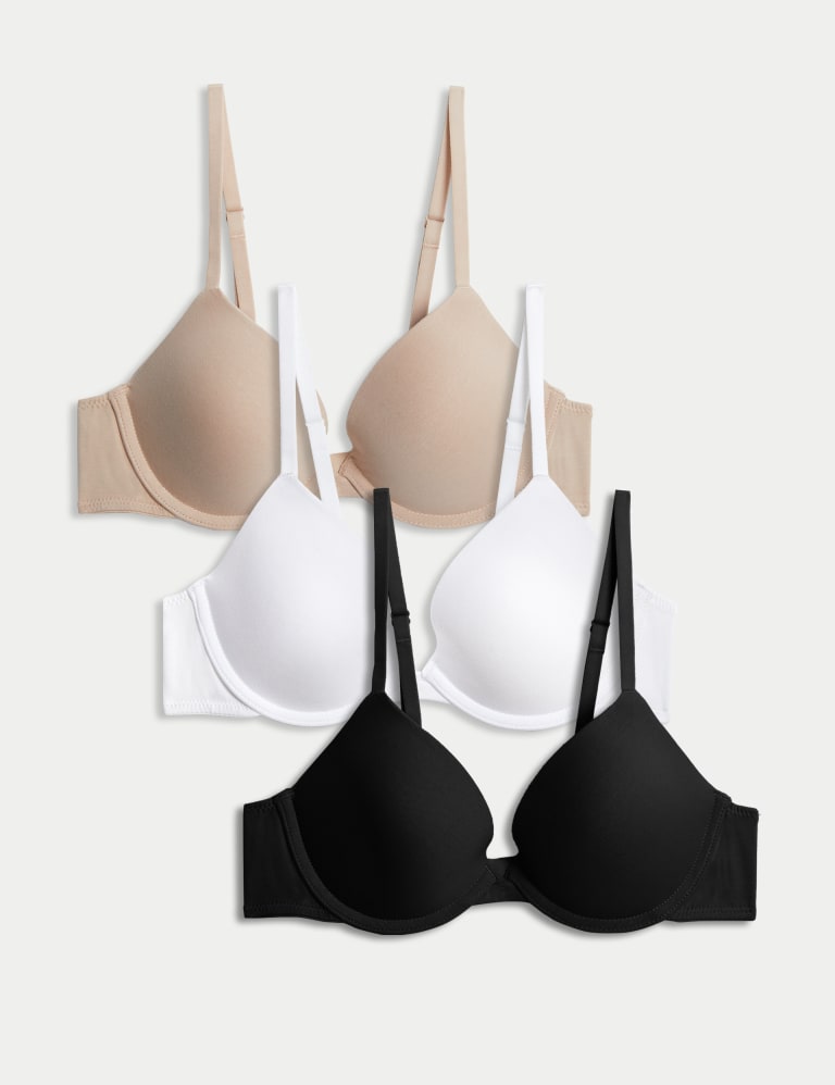 3pk Wired Plunge T-Shirt Bras A-E