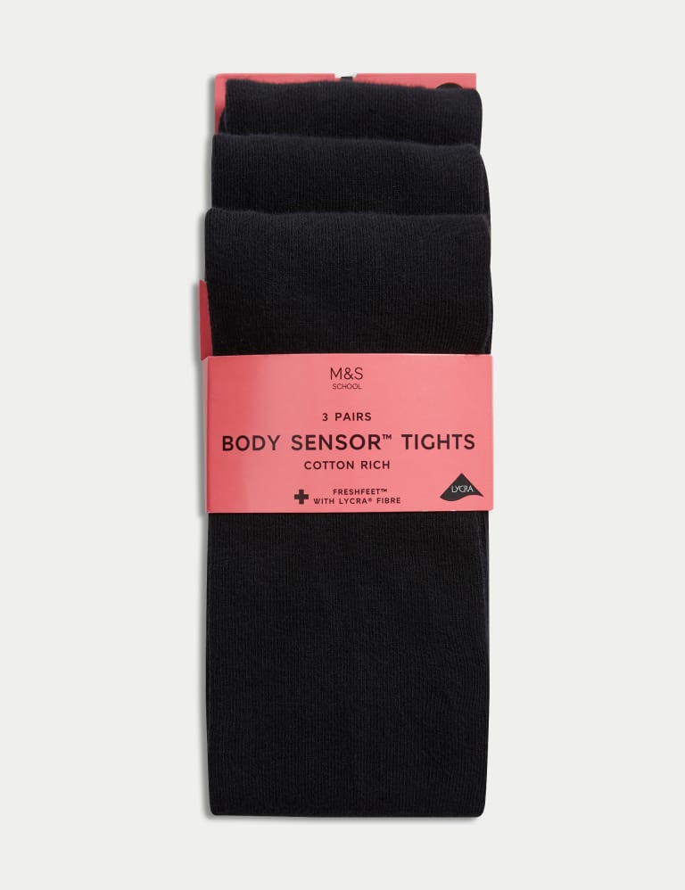 3pk of Body Sensor™ School Tights (2-16 Yrs) 1 of 4