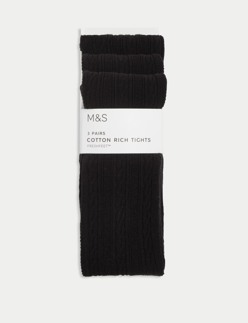 3pk of Cable Knit Tights (2-16 Yrs), M&S Collection