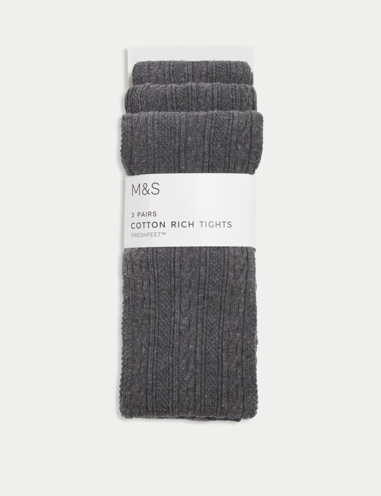 Kids Girls M&S Thermal School Tights Navy Or Grey 3 PACKS OF 2 RRP