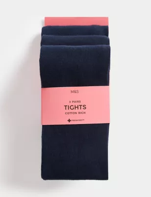 3pk of Cable Knit Tights (2-16 Yrs), M&S Collection