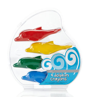 4 Dolphin Crayons Image 2 of 3