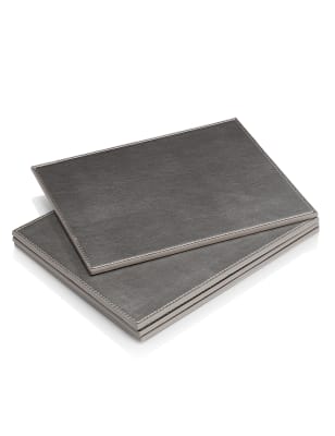 4 Faux Leather Coated Metallic Coasters M&S