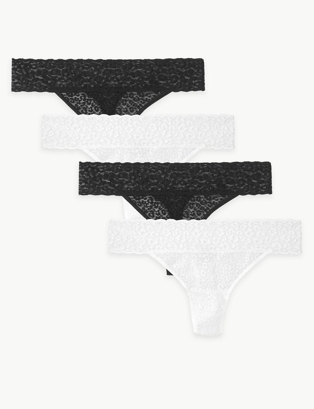 4 Pack All Over Lace Thongs 3 of 4