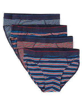 4 Pack Cool & Fresh™ Stretch Cotton Striped Slips Image 2 of 3