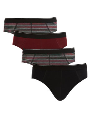4 Pack Cool & Fresh™ Stretch Cotton Striped Slips with StayNEW™ Image 2 of 4