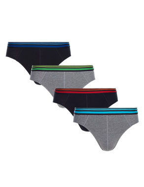 4 Pack Cool & Fresh™ Stretch Cotton Striped Slips with StayNEW™ Image 2 of 4